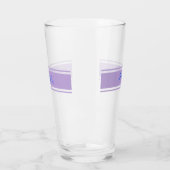 Verre Grand nom de script bleu, Lavender Strips sur blan (Gauche)