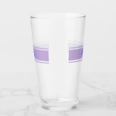 Verre Grand nom de script bleu, Lavender Strips sur blan (Droite)