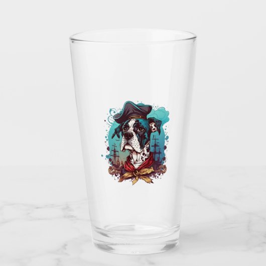 Verre Grand pirate de chien Dane (Devant)