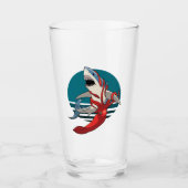 Verre Grand requin blanc et calmar géant (Devant)