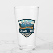 Verre Grand Teton National Park Illustration Retro (Devant)