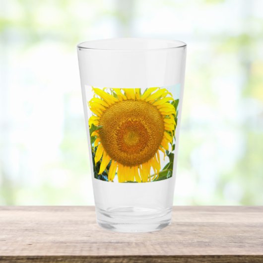 Verre Grand tournesol jaune Floral