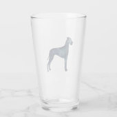 Verre Grande Danse Chien noir Aquarelle Silhouette (Dos)