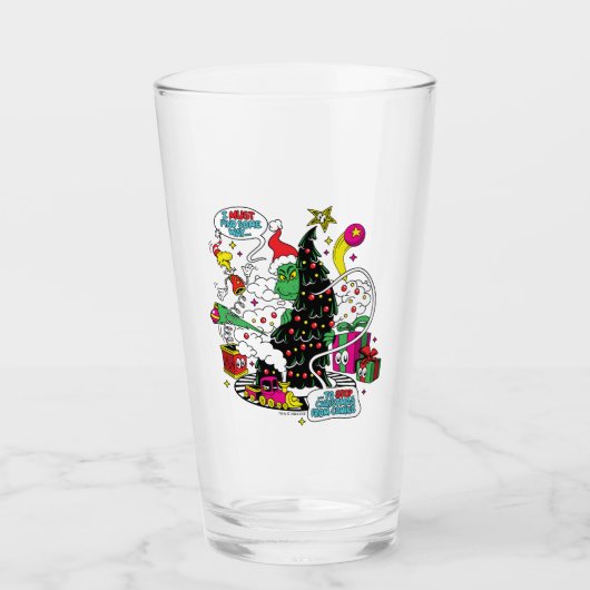 Verre Graphique de Noël coloré Grinch (Devant)
