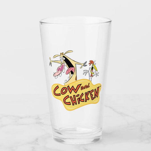 Verre Graphique du logo de la vache et du poulet (Devant)