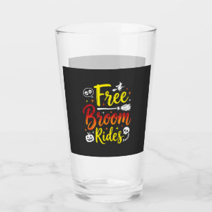 Verre Graphisme de sorcière de Halloween à balai gratuit