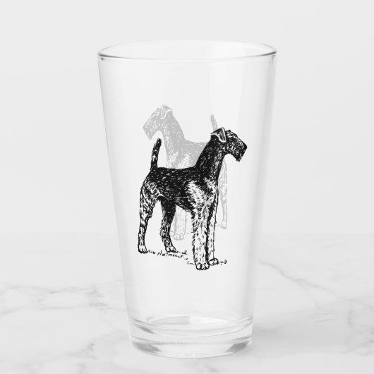 Verre Gravure Airedale Terrier (Dos)