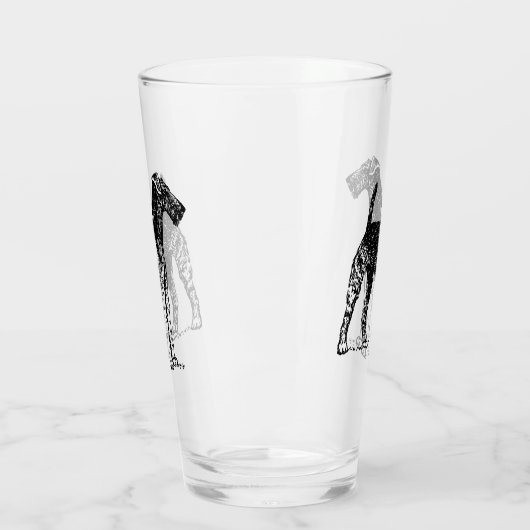 Verre Gravure Airedale Terrier (Gauche)