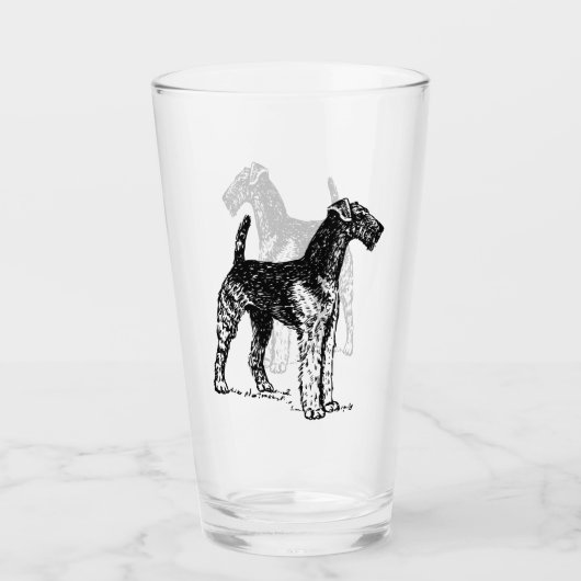 Verre Gravure Airedale Terrier (Devant)
