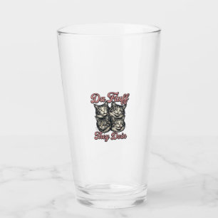 Verre Gravure vintage de chat drôle Da Fluff They Doin D
