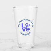 Verre Grèce Coeur Drapeau Bleu AMOUR Personnalisé (Devant)