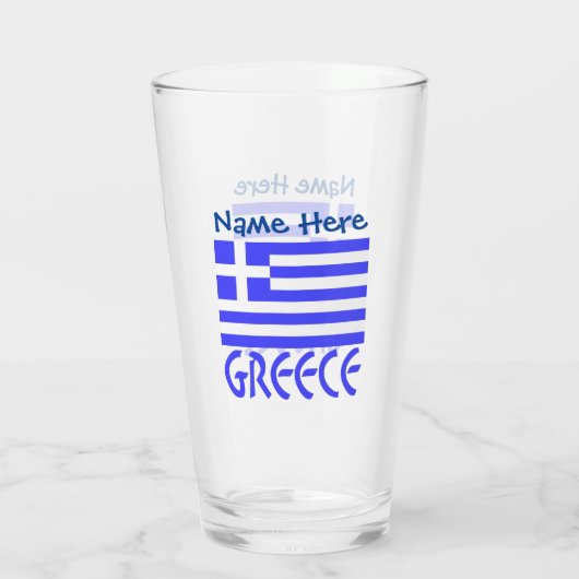 Verre Grèce Pavillon bleu Personnalisation (Dos)