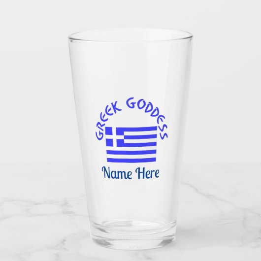 Verre Greek Goddess and Flag of Greece Personalized  (Devant)