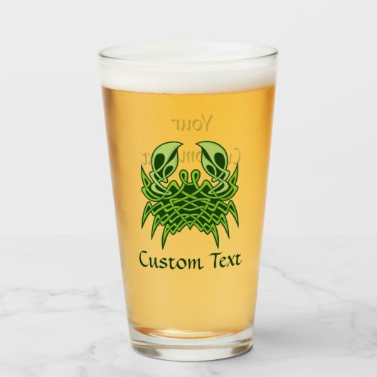 Verre Green crab Celtic Knot (Devant (rempli))