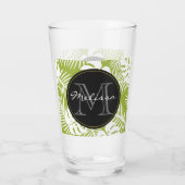Verre Green Palm Feuille Rainforest Motif Monogram (Dos)