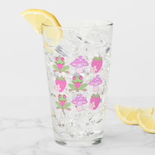 Verre Grenouille Kawaii, champignon et fraise