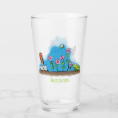 Verre Grenouille mignonne et abeille dans le jardin dess (Dos)