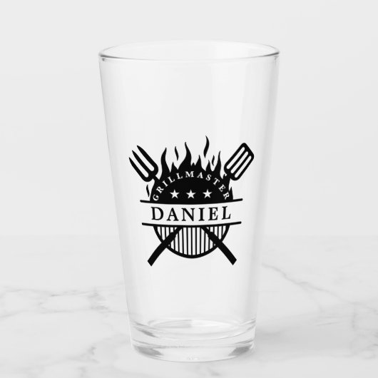 Verre Grillmaster BBBQ Ajouter Votre Nom Pint (Devant)