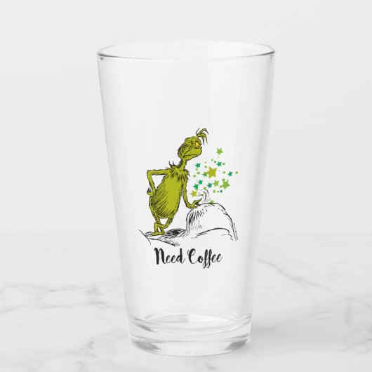 Verre Grinch | Besoin de café drôle (Devant)