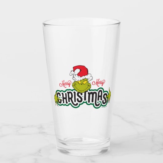 Verre Grinch Classique | Joyeux Joyeux Noël (Devant)