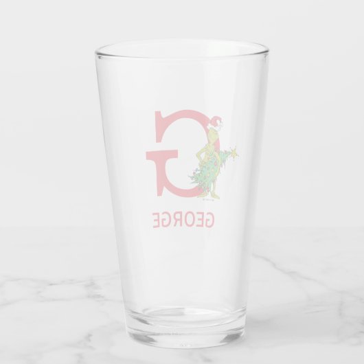 Verre Grinch classique | Naughty Name & Monogram (Dos)