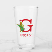 Verre Grinch classique | Naughty Name & Monogram (Devant)