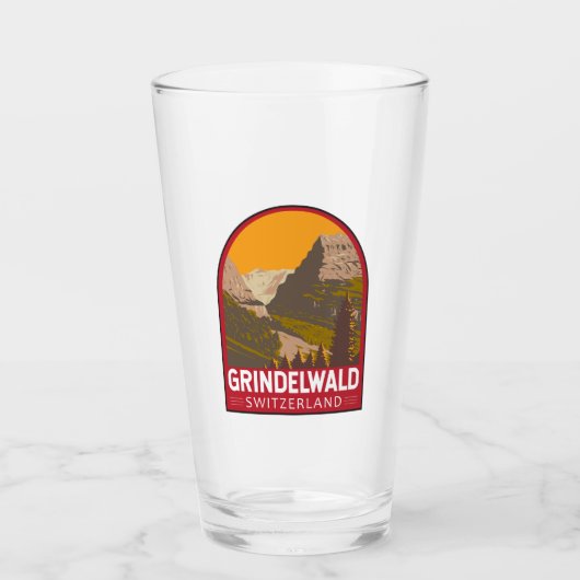 Verre Grindelwald Suisse Travel Art Vintage (Devant)