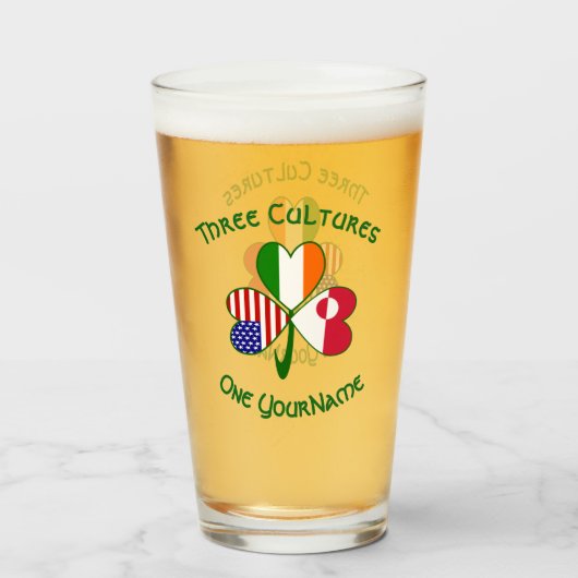 Verre Groenland Irlandais drapeaux américains Shamrock p (Devant (rempli))