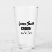 Verre Groom Bachelor Fête de mariage Favor Beer Pint (Devant)