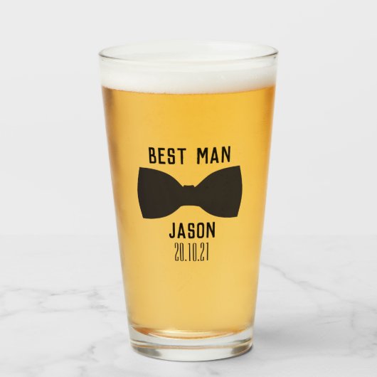 Verre Groom Best Man Wedding Party Cadeau (Devant (rempli))