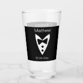 Verre groomsman ajouter nom année noir arc chemise crava (Dos)