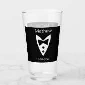 Verre groomsman ajouter nom année noir arc chemise crava (Devant)