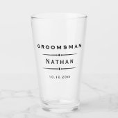Verre Groomsman Art Déco vintage (Devant)