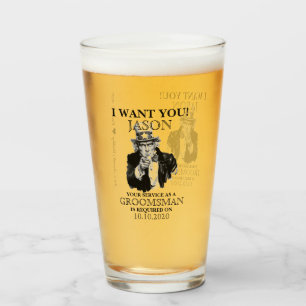 Verre Groomsman Best Man Proposition Oncle Sam Je VEUX V