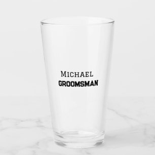 Verre Groomsman simple minimal ajouter nom moderne mascu