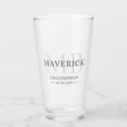 Verre Groomsmen Cadeau Moderne tendance Monogramme Initi