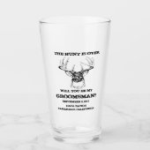 Verre Groomsmen cadeaux LA CHASSE EST SUR les groomsmen  (Devant)