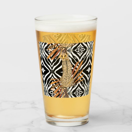 Verre Guépard sauvage (Devant (rempli))