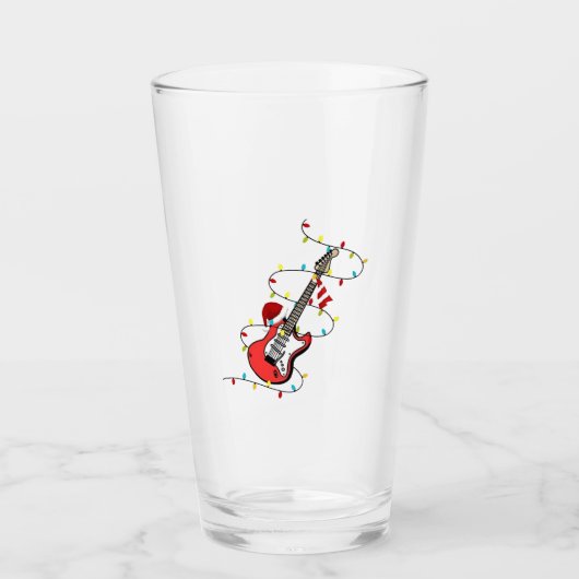 Verre Guitare électrique Santa Claus Musique Noël Amant (Devant)