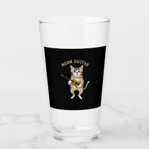 Verre Guitariste Meow Guitare Cute Chat Jouer Guitare No