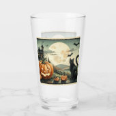 Verre Halloween/Automne/Automne/citrouille/chat (Dos)