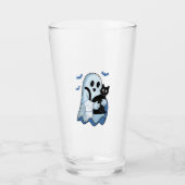 Verre Halloween bleu Denim Ghost et chat (Devant)
