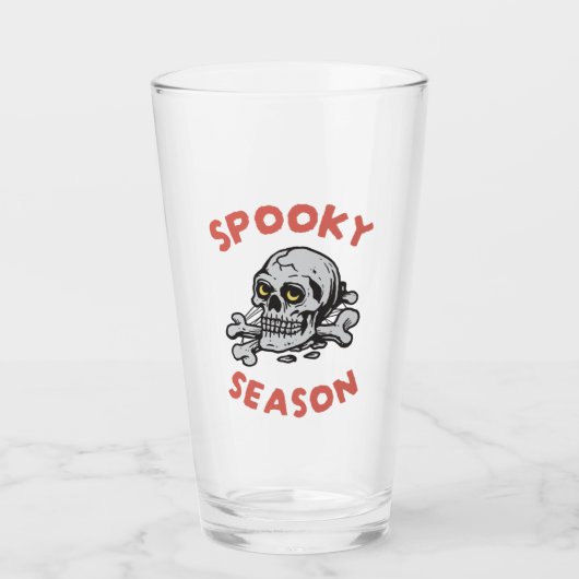 Verre Halloween crâne de la saison éffrayante (Devant)