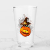 Verre Halloween Cute Kitty Witch et ami Citrouille (Devant)