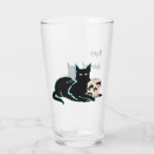 Verre Halloween de chat noir et de crâne (Dos)