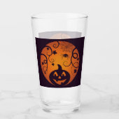 Verre Halloween Jack-o'-lantern citrouille visage et ara (Devant)