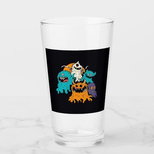 Verre Halloween/Monster/octobre/automne (Devant)