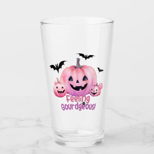Verre Halloween rose (Devant)