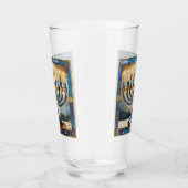 Verre Hanoukka bleue Menorah (Droite)