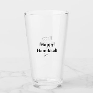 Verre Hanoukka heureux votre nom image texte modifiable